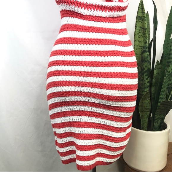 UO Maura Red & White Striped Crochet Dress Size XS - Picture 8 of 13
